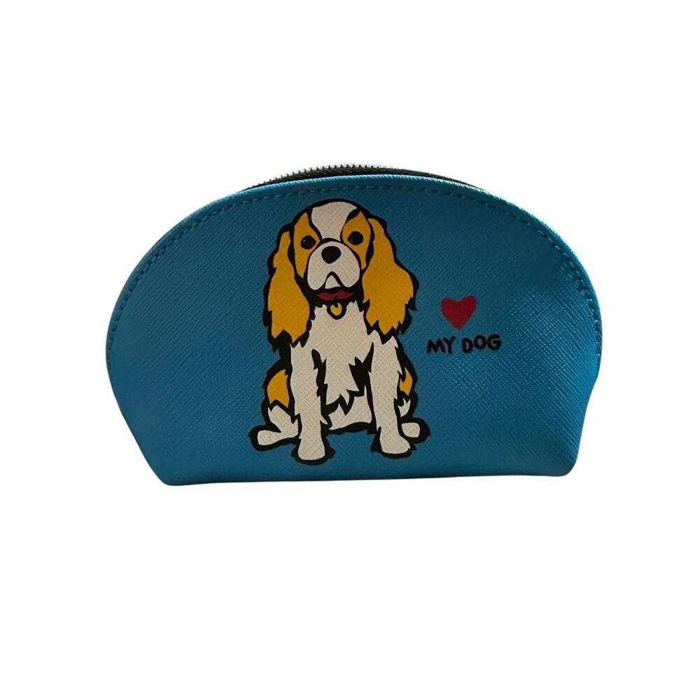 Marc Tetro Cavalier King Mini Cosmetic Bag Makeup Pouch Blue